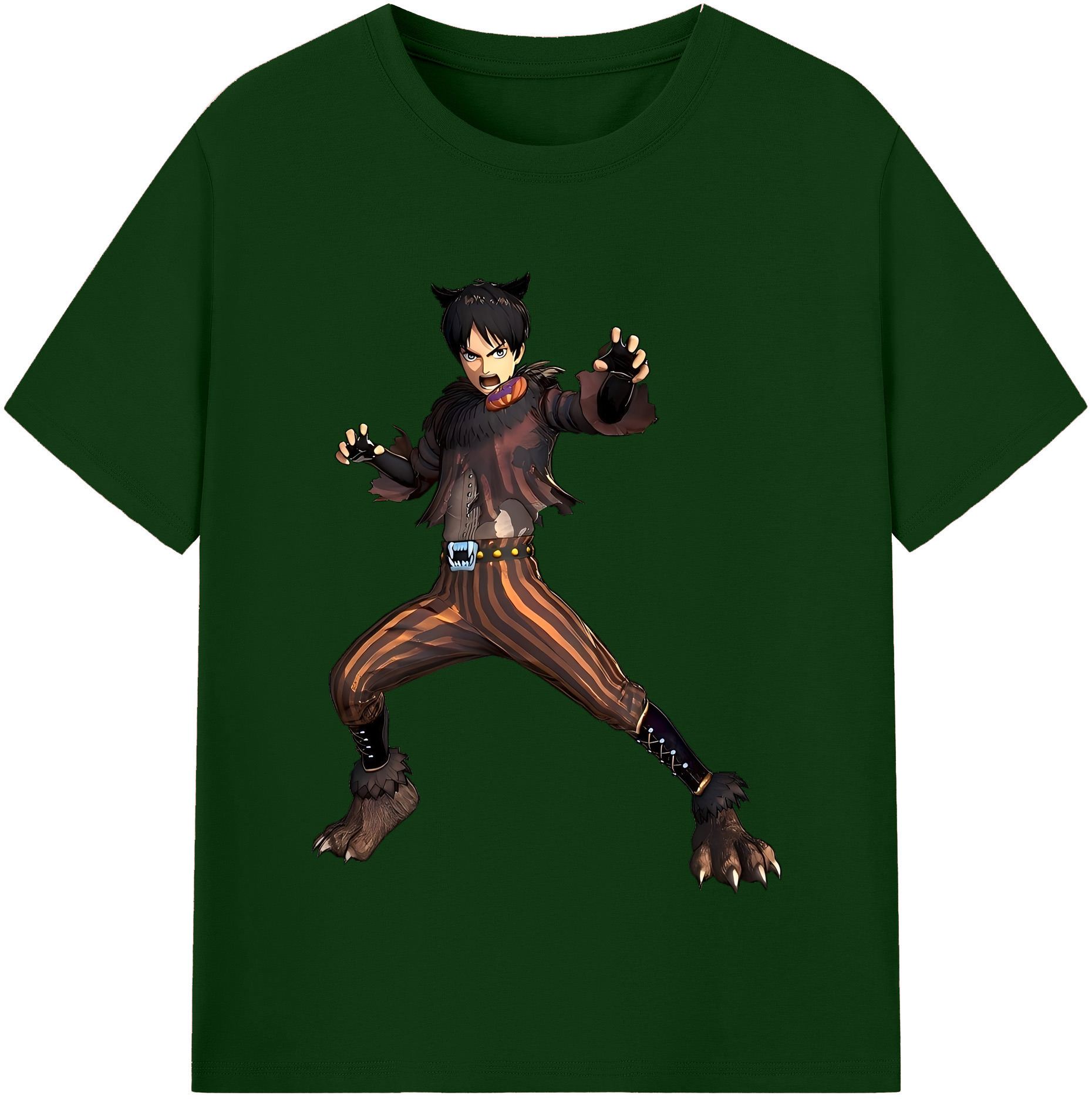 （画像用） 進撃の巨人 エレン･イェーガー Attack on Titan Eren Jäger 綿100％半袖Tシャツ（フロントプリント）